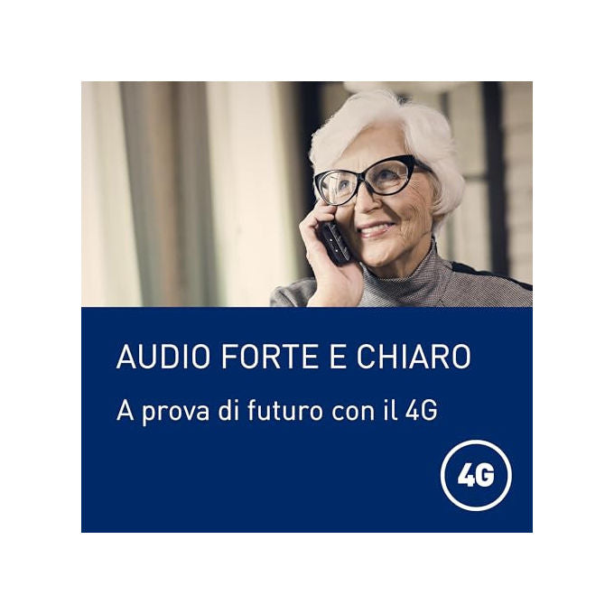 Panasonic KX-TU260EXB Telefono Cellulare per Anziani 4G Schermo 2.4'' Tasto SOS IP44 USB-C Batteria 1500 mAh colore Nero