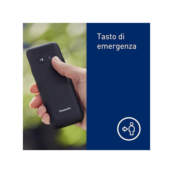 Panasonic KX-TU260EXB Telefono Cellulare per Anziani 4G Schermo 2.4'' Tasto SOS IP44 USB-C Batteria 1500 mAh colore Nero