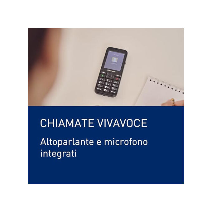 Panasonic KX-TU260EXB Telefono Cellulare per Anziani 4G Schermo 2.4'' Tasto SOS IP44 USB-C Batteria 1500 mAh colore Nero