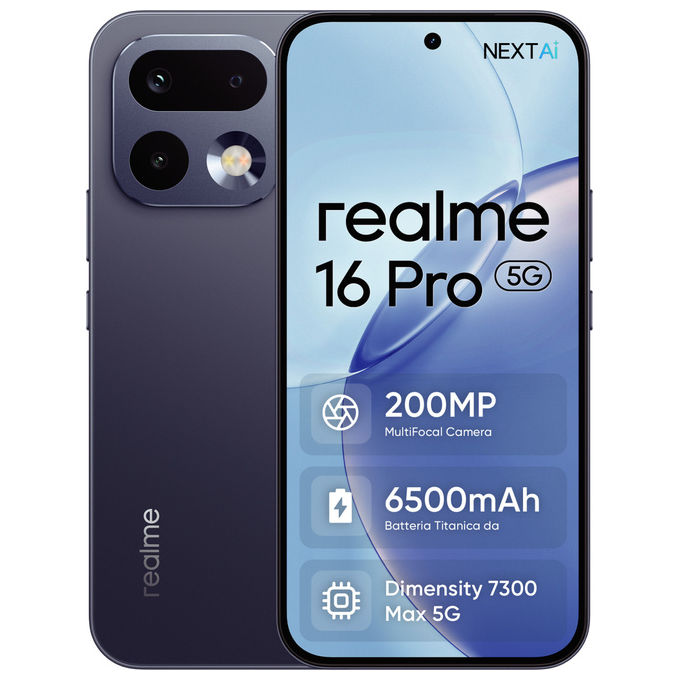 Realme 16 Pro 5G, 512GB, 8GB, Grigio Ciottolo, INT+NFC, RMX5120 EU