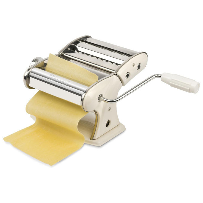Girmi IM92, Macchina per Pasta Manuale, 7 Livelli Spessore, 3 Formati, Inox, Crema