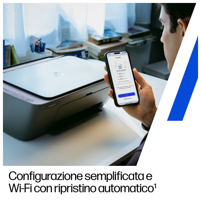 HP A24HWB DeskJet 2921 Stampante Multifunzione Inkjet All-in-One Stampa Copia Scansione Wi-Fi 4800x1200 DPI colore Grigio