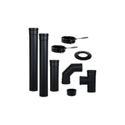 El-Ga Distribuzione, Tubo Stufa a Pellet, Ø80 mm, Acciaio Smaltato Nero, Guarnizione Siliconica