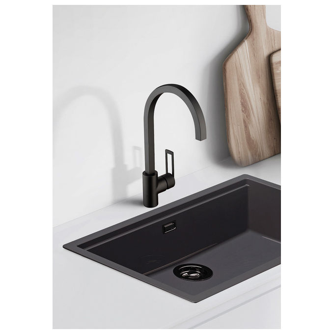 Crolla 47760TB Miscelatore cucina monocomando Jacob 7736 NO Nero opaco Con bocca girevole