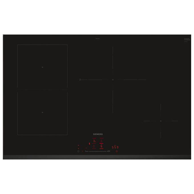 Siemens, Piano Cottura a Induzione iQ500 ED851HSB1E, 80 cm, Nero, Da Incasso