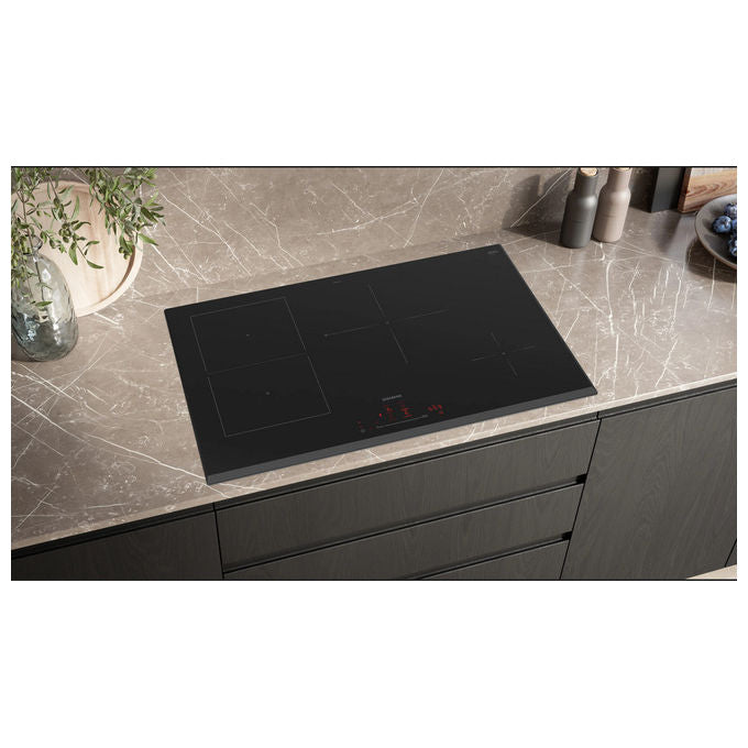 Siemens, Piano Cottura a Induzione iQ500 ED851HSB1E, 80 cm, Nero, Da Incasso