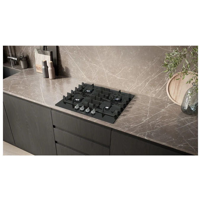 Siemens, Piano Cottura a Gas da Incasso Nero, iQ300, 60 cm, 4 Bruciatori