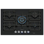 Siemens iQ700 ER7A6RH40, Piano Cottura a Gas, 75 cm, 5 Bruciatori, Vetro Nero