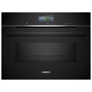 Siemens, Forno compatto combinato microonde iQ700 CM776G1B1, 45 L, Nero, Pirolitico