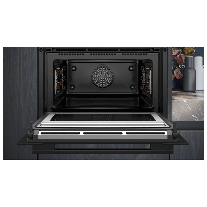 Siemens, Forno compatto combinato microonde iQ700 CM776G1B1, 45 L, Nero, Pirolitico