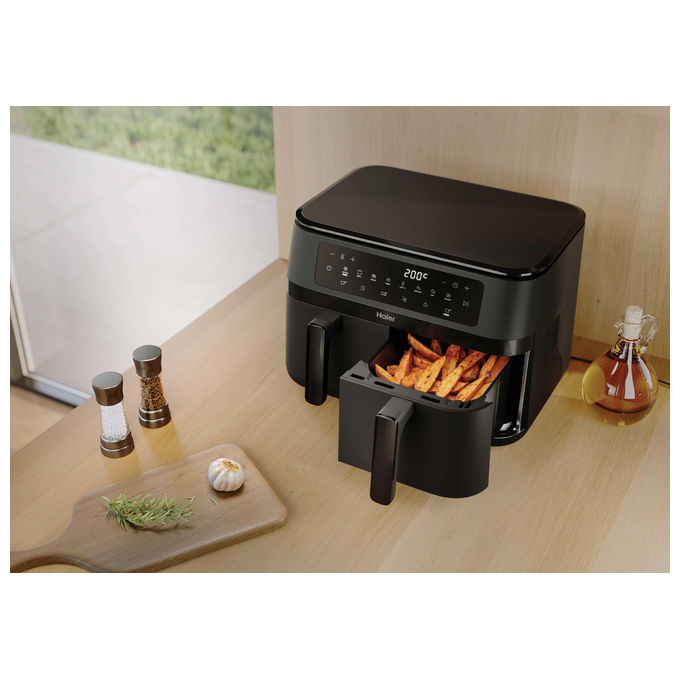 Haier, Friggitrice ad Aria Calda, 11.5 L, Doppia, 3000 W, HAF3AD 011, Nero