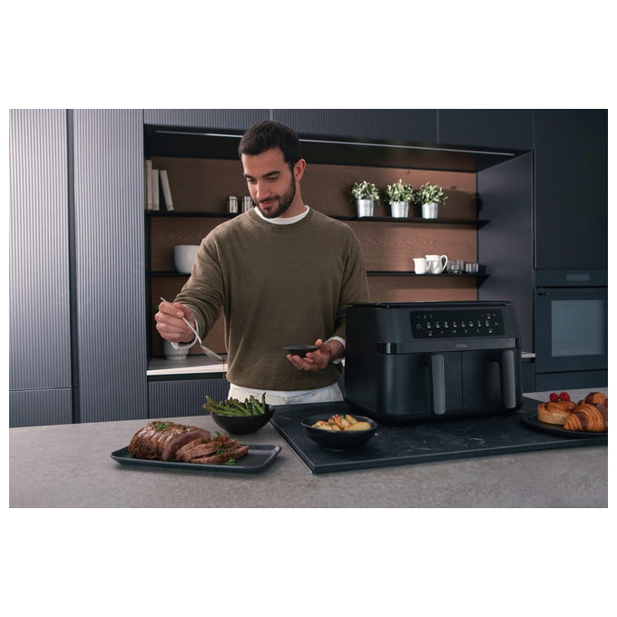 Haier, Friggitrice ad Aria Calda, 11.5 L, Doppia, 3000 W, HAF3AD 011, Nero