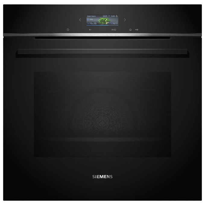 Siemens, Forno elettrico, iQ700 HB774G1B1, 71 L, Nero, Da incasso, Pirolitico
