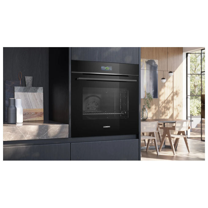 Siemens, Forno elettrico, iQ700 HB774G1B1, 71 L, Nero, Da incasso, Pirolitico
