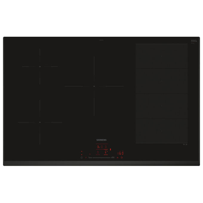 Siemens iQ700 EX851HVC1E, Piano cottura a induzione, 80 cm, Nero, Da incasso, 5 Zone