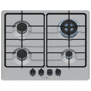 Bosch Serie 4 PGH6B5K80, Piano Cottura a Gas, 60 cm, Acciaio Inox, Da Incasso, 4 Bruciatori