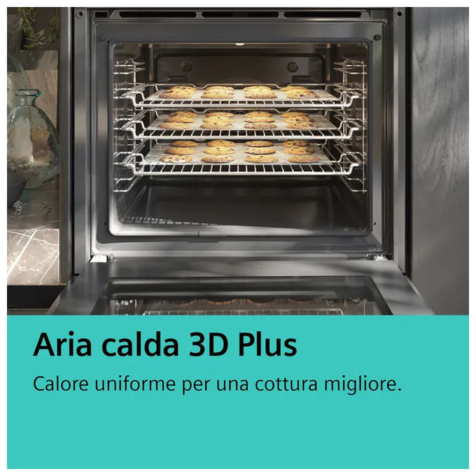Siemens, Forno iQ300 HR272GES3, 71 L, Acciaio Inox, Multifunzione, Impulsi di Vapore, Pirolitico