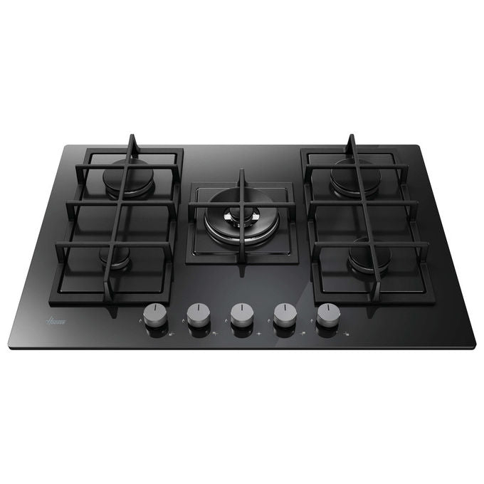 Hoover H-HOB 300, Piano Cottura a Gas, 75 cm, 5 Bruciatori, Nero