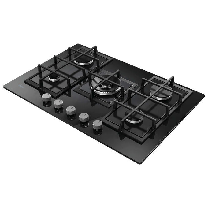 Hoover H-HOB 300, Piano Cottura a Gas, 75 cm, 5 Bruciatori, Nero