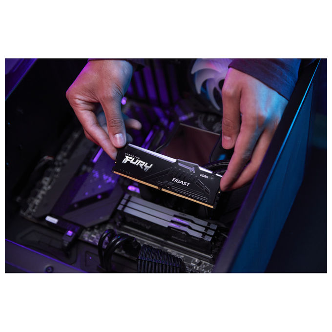 Kingston, FURY Beast RGB, 32GB, 6000MT-s, DDR5 CL30, DIMM, Nero