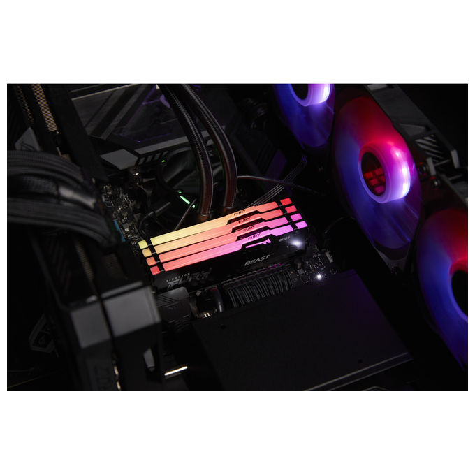 Kingston, FURY Beast RGB, 32GB, 6000MT-s, DDR5 CL30, DIMM, Nero