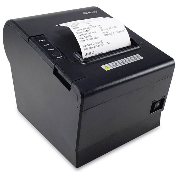 Equip 351006 Stampante POS Termica 203 DPI 300 mm-s USB Bluetooth WiFi Taglierina Automatica carta 58 80 mm colore Nero