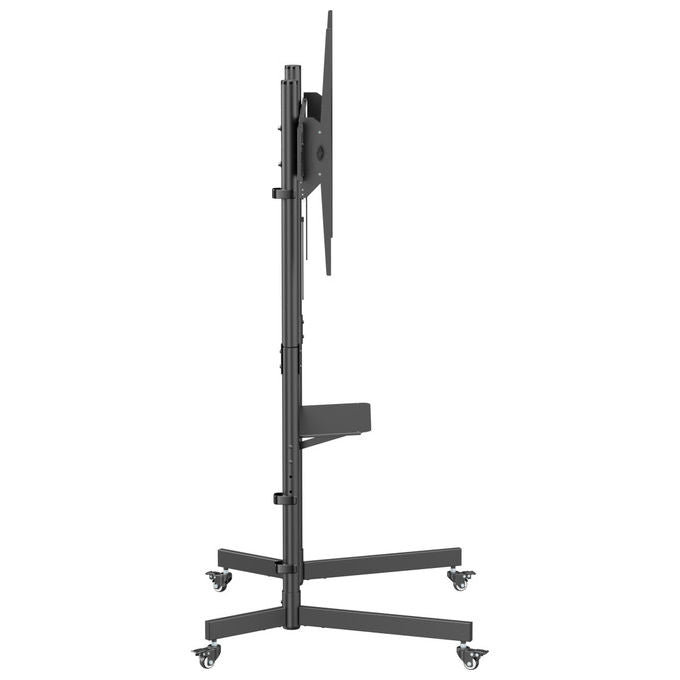 Equip 650637 Carrello Supporto TV da Pavimento 55'' 100'' con Ruote Inclinabile VESA 800x600 70 Kg colore Nero