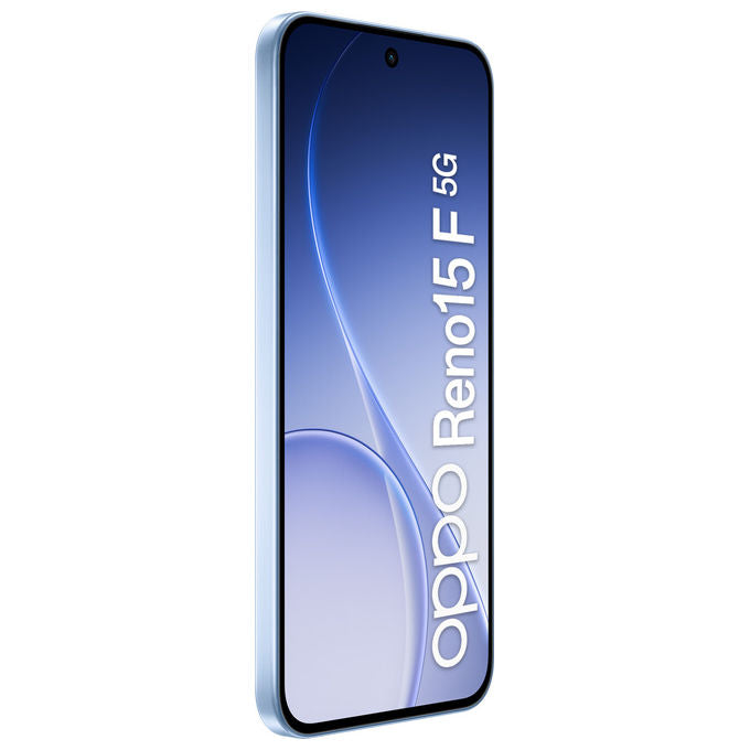 Oppo RENO15 F 5G Smartphone 6.57'' AMOLED 120Hz 8GB RAM 256GB Snapdragon 6 Gen 1 Tripla Cam 50MP Batteria 6500 mAh colore Aurora Blue