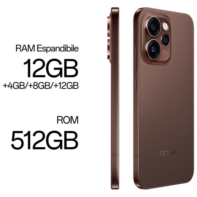 Oppo, Reno15 Pro 5G, Smartphone AI, Tripla fotocamera 200+50+50MP, 12GB RAM, 512GB, Nero Dusk