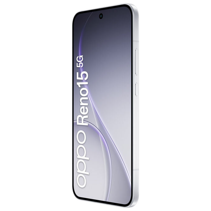Oppo Reno15 5G, Smartphone AI, Tripla Fotocamera 50MP, 512GB, 8GB RAM, Aurora White