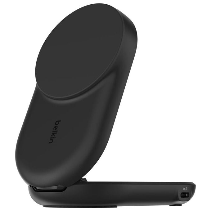 Belkin UltraCharge Qi2, Caricatore Wireless Magnetico 25W 2-in-1, con USB-C, Nero