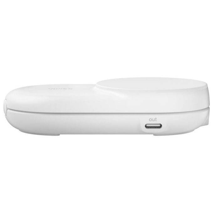 Belkin UltraCharge, Caricatore Wireless Magnetico, Qi2 25W, 2 in 1 con USB-C, Bianco
