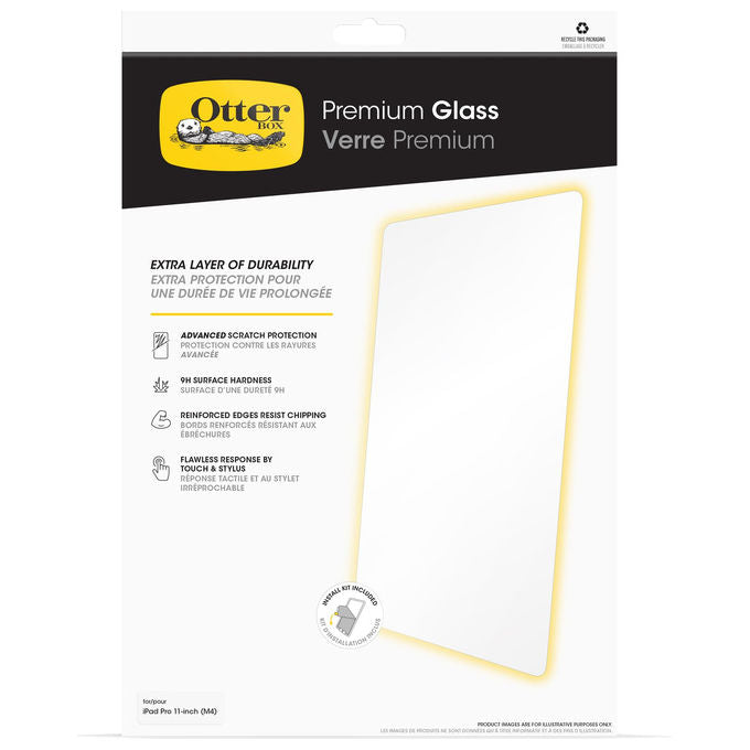 OtterBox, Pellicola Protettiva per iPad Pro 11'' (2024), Vetro Temperato, Antimicrobica, Trasparente