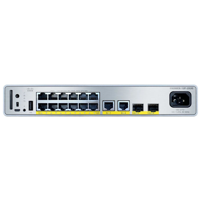 Cisco, Switch di Rete Gestito, Gigabit Ethernet, Supporto Power over Ethernet (PoE), C9200CX-12P-2XGH-E