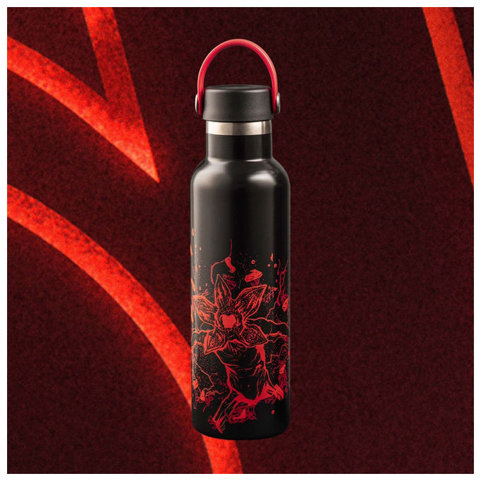 Bialetti Stranger Things, Bottiglia Termica, 600ml, Acciaio Inox, Nero e Rosso