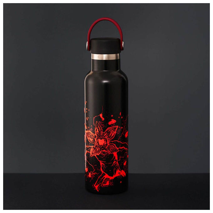 Bialetti Stranger Things, Bottiglia Termica, 600ml, Acciaio Inox, Nero e Rosso