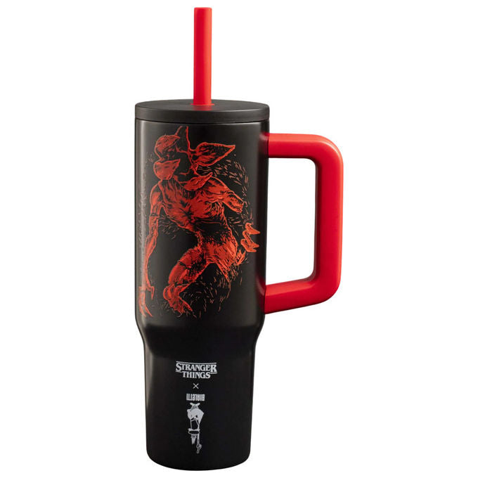 Bialetti, Tumbler Termico Stranger Things, Acciaio Inox, 900 ml, Con Cannuccia e Manico