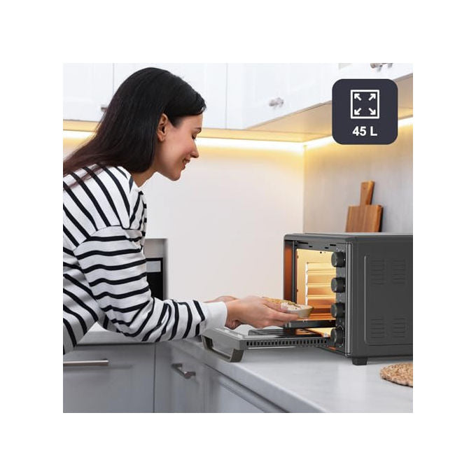 Black+decker BXOV4500E Forno Elettrico da tavolo 45 L 2000W 15 modalita' Timer 90 min Convezione Girarrosto colore Grigio