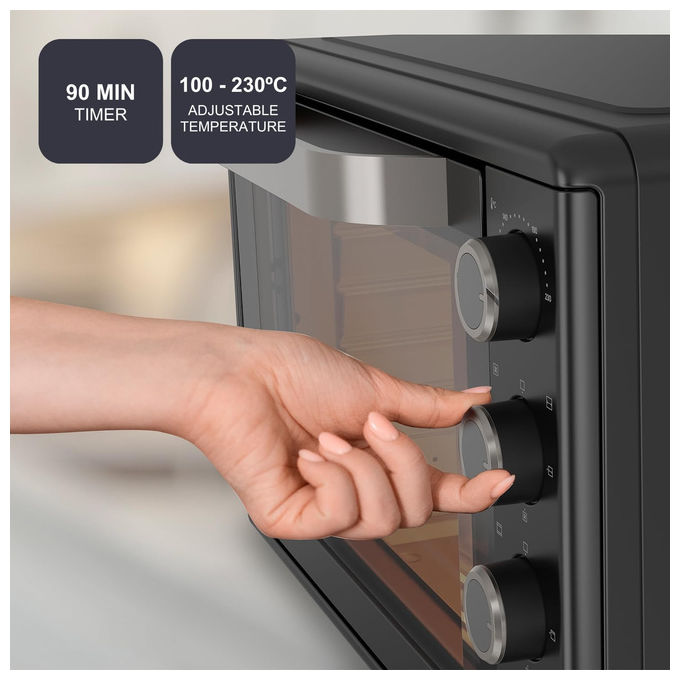 Black+decker BXOV4500E Forno Elettrico da tavolo 45 L 2000W 15 modalita' Timer 90 min Convezione Girarrosto colore Grigio
