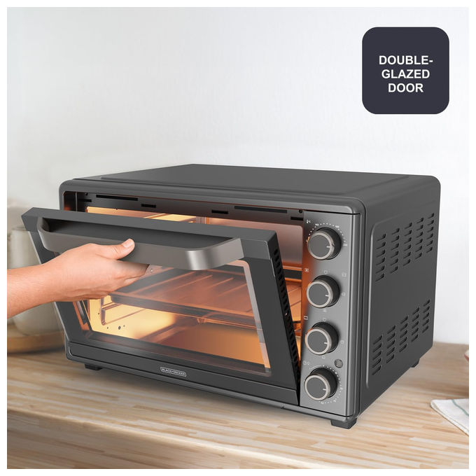 Black+decker BXOV4500E Forno Elettrico da tavolo 45 L 2000W 15 modalita' Timer 90 min Convezione Girarrosto colore Grigio