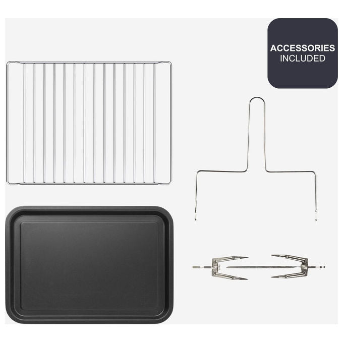 Black+decker BXOV4500E Forno Elettrico da tavolo 45 L 2000W 15 modalita' Timer 90 min Convezione Girarrosto colore Grigio