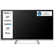 SABA Tv Led Hd 32 Pollici Triplo Ter DVB-T2-C-S2 Hevc Main10 Grigio