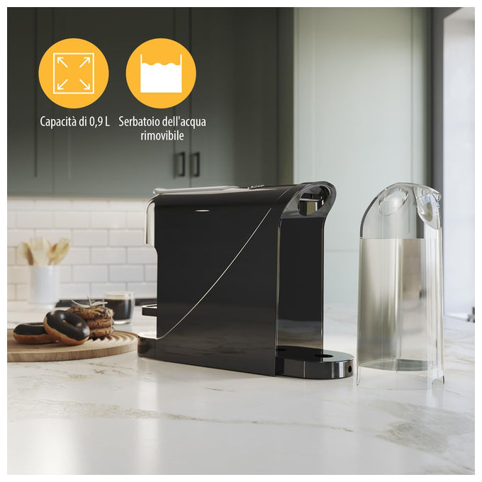 Tristar CM2302 Macchina da caffe' a Capsule Compatibile Nespresso 0.8 L 20 bar 1400 W Spegnimento Automatico colore Nero