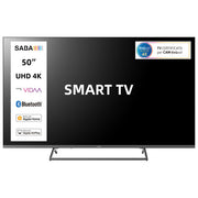 Saba, Smart Tv Led 4K Ultra HD 50 Pollici, Sistema VIDAA, HDR, Tivu'sat