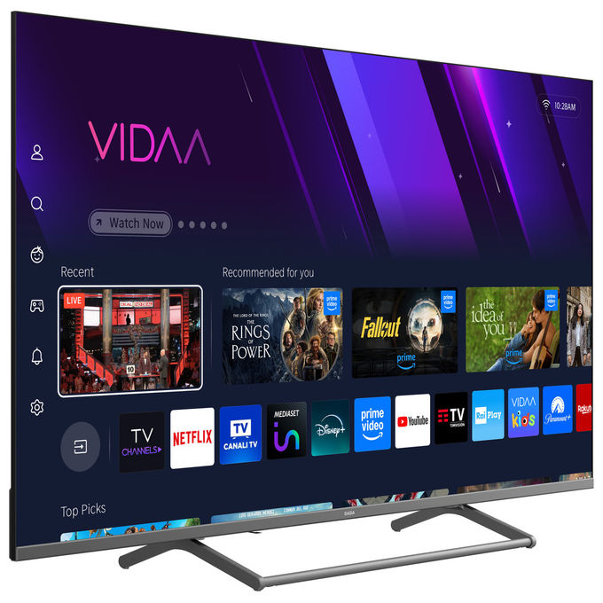 Saba, Smart Tv Led 4K Ultra HD 50 Pollici, Sistema VIDAA, HDR, Tivu'sat
