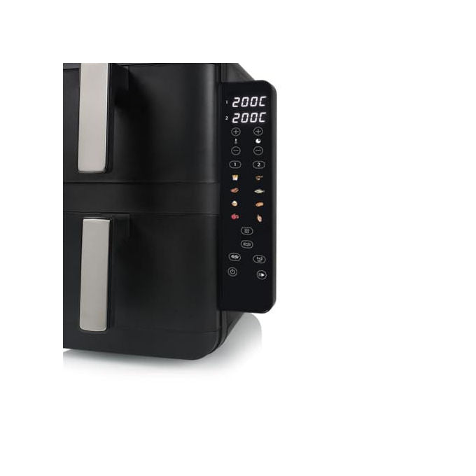 Tristar FR-9074 Friggitrice ad aria 9 L 2400W 2 Zone Doppio Cestello 8 Programmi Display LED colore Nero