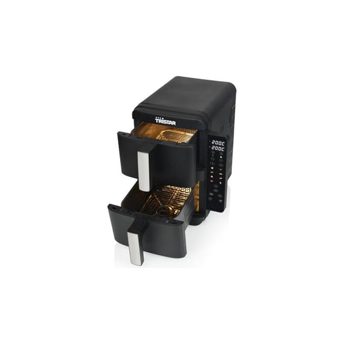 Tristar FR-9074 Friggitrice ad aria 9 L 2400W 2 Zone Doppio Cestello 8 Programmi Display LED colore Nero