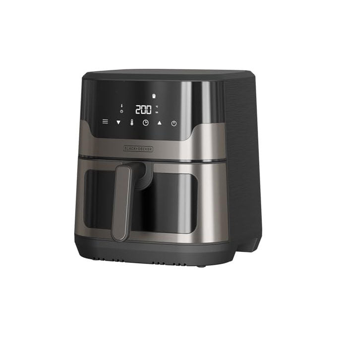 Black+Decker, Friggitrice ad Aria, 1700W, 8 Programmi, 8-9 Persone, Display Touch, 8 Litri