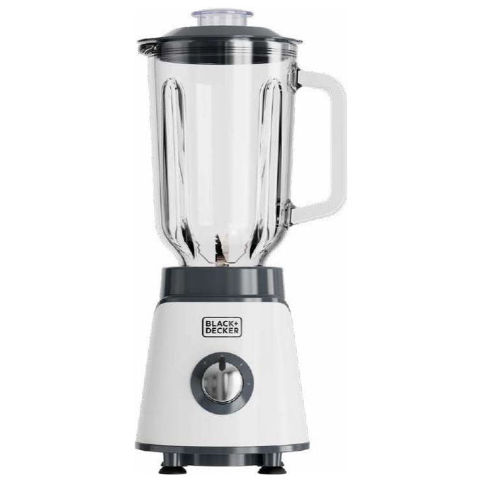 Black+decker BXJB1002E Frullatore da Banco 1,5 L 1000W 2 Velocita' Funzione Pulse Lame in Acciaio Inox Tritaghiaccio colore Bianco