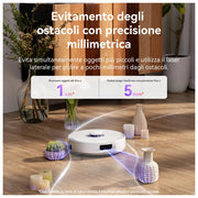 Narwal FREOZ10 Freo Z10 Robot Aspirapolvere Lavapavimenti LiDAR 3D 15000 Pa Autosvuotante Lavaggio 75°C Anti-groviglio Wi-Fi colore Bianco